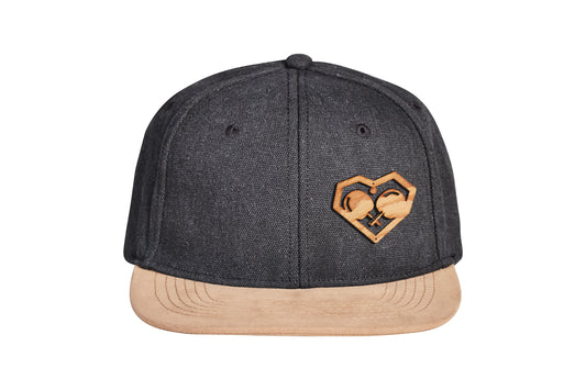 Snapback Cap mit Holzmotiv aus upcycling Holz gelasert - i love tabletennis